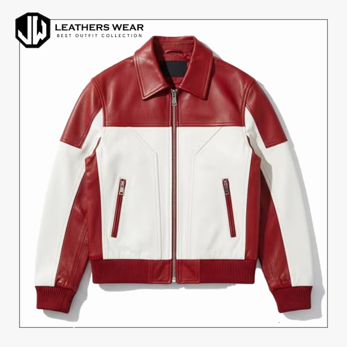 Oxblood Cream Varisty Style Jacket