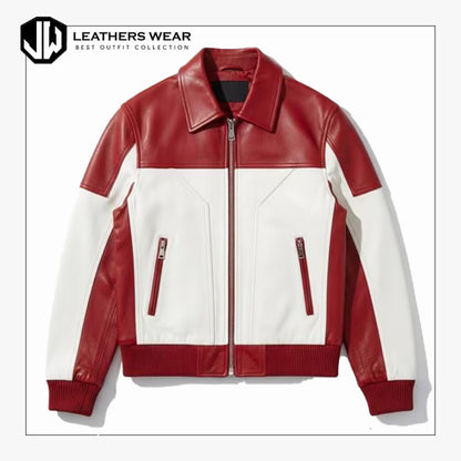 Oxblood Cream Varisty Style Jacket