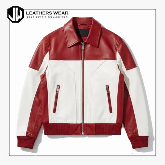Oxblood Cream Varisty Style Jacket
