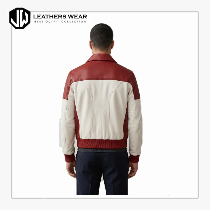 Oxblood Cream Varisty Style Jacket
