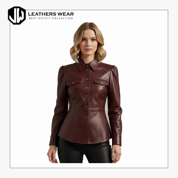 Cowhide Leather Ladies Shirt