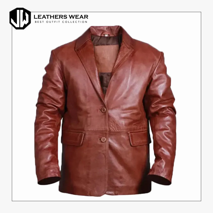 Personalize Real Leather men Blazer