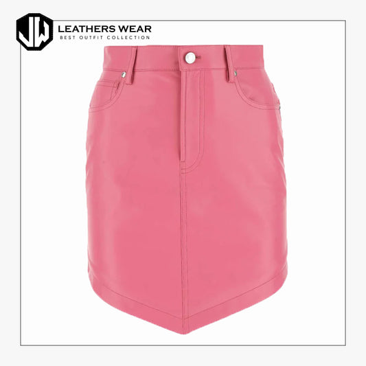 Pink Leather Skirt Leathers Wear