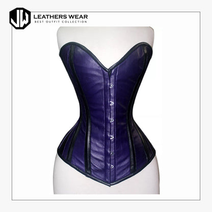 Purple Overbust Leather Corset