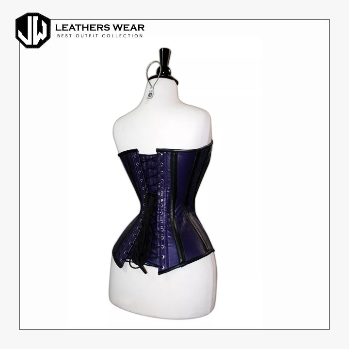 Purple Overbust Leather Corset