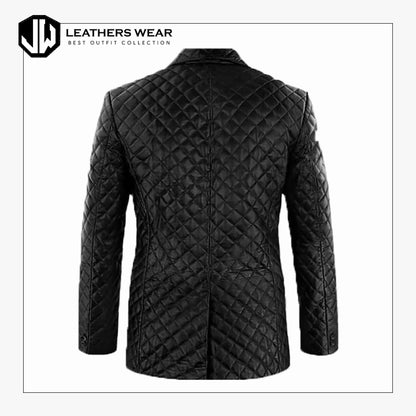 Quilted Leather Blazer