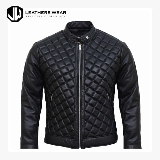 Quilted Motorcycle Jacket Men