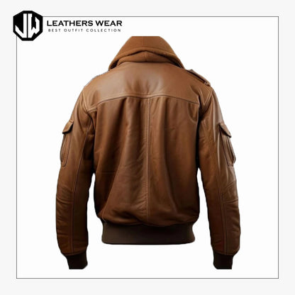 Real Leather Bomber Jacket