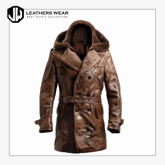 Real Leather Trench Coat