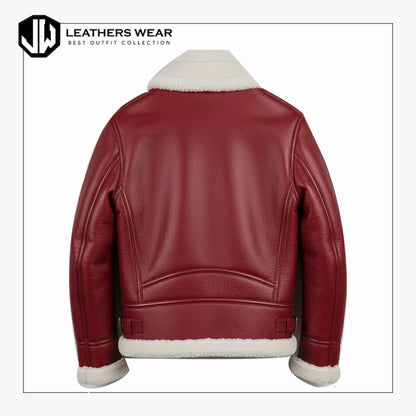 Red Leather B3 Bomber Jacket
