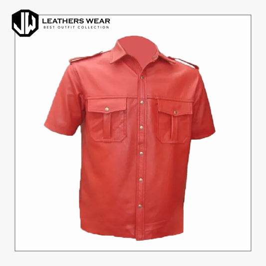 Red Leather shirt