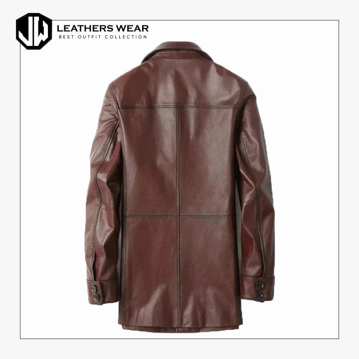 Scout Brown Leather Trench Coat