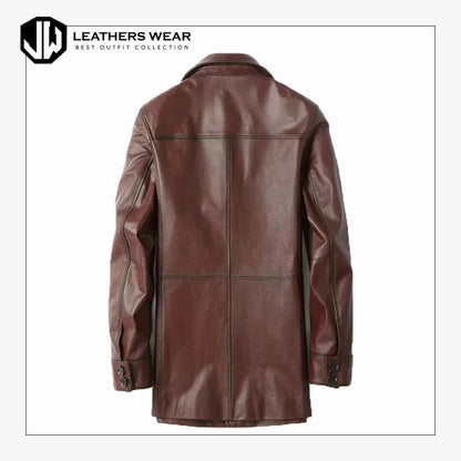 Scout Brown Leather Trench Coat