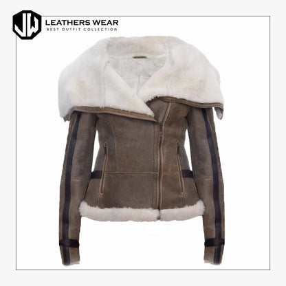 Shearling Aviator Jacket Womens