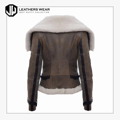 Shearling Aviator Jacket Womens