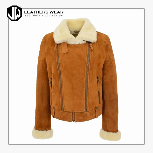 Shearling Biker Jacket Womens