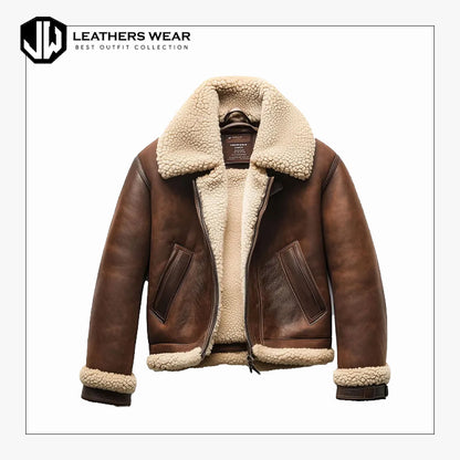 Shearling Brown Leather Jacket Women