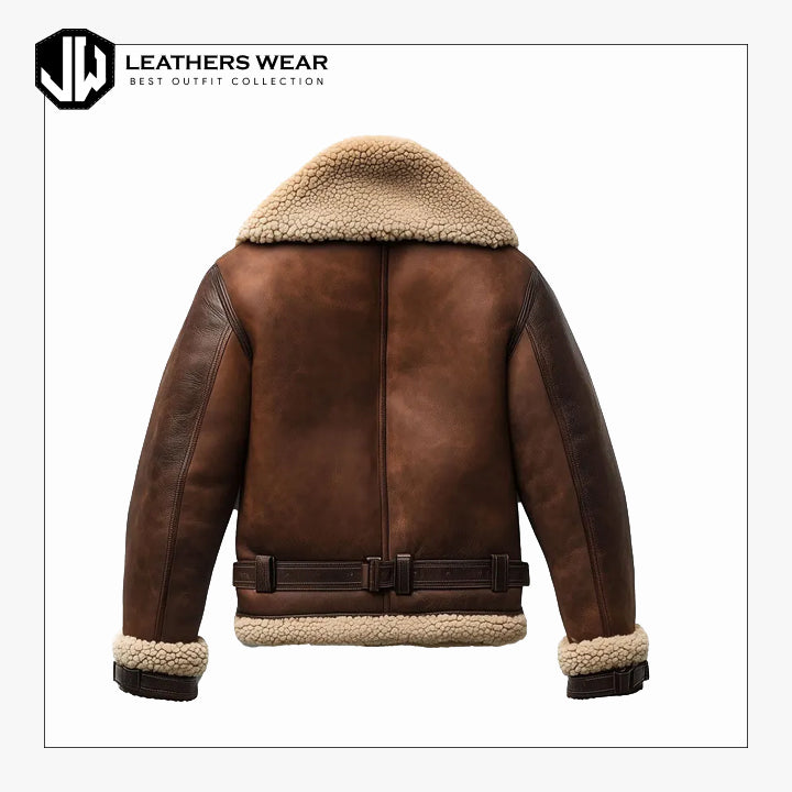 Shearling Brown Leather Jacket Women