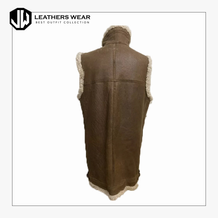 Shearling Lined Long Length Vest