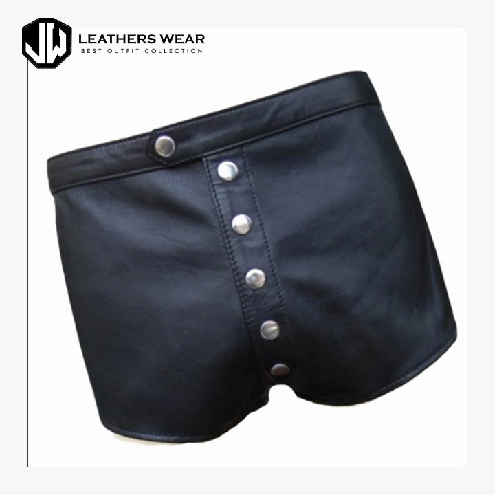 SheepskinBlackLeatherShorts