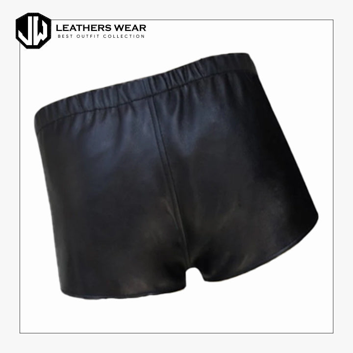 SheepskinBlackLeatherShorts