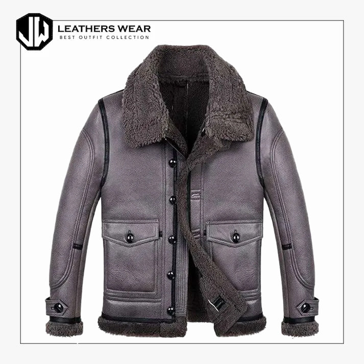 Sheepskin Leather Bomber Jacket