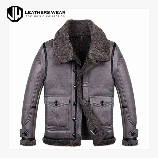 Sheepskin Leather Bomber Jacket