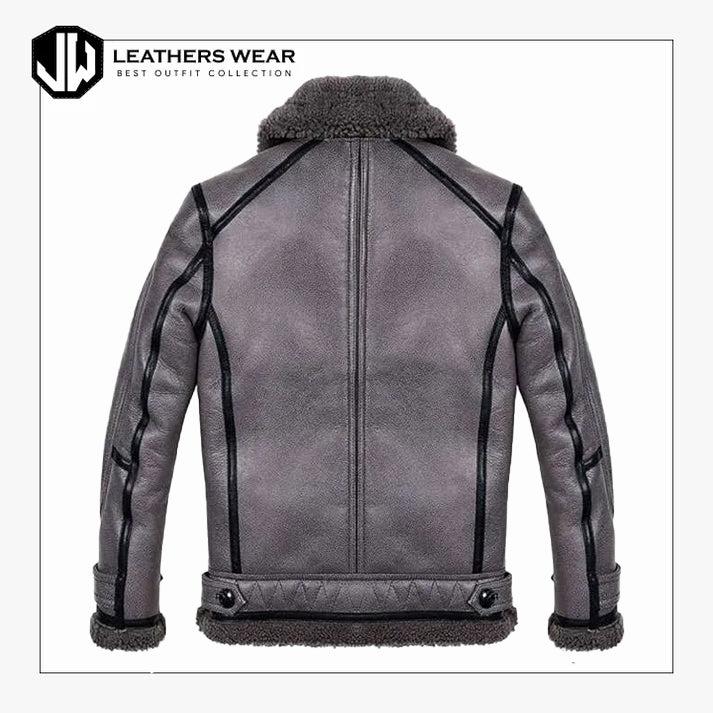 Sheepskin Leather Bomber Jacket