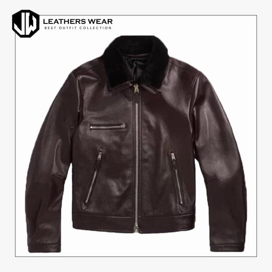 Sheepskin Leather Jacket Mens
