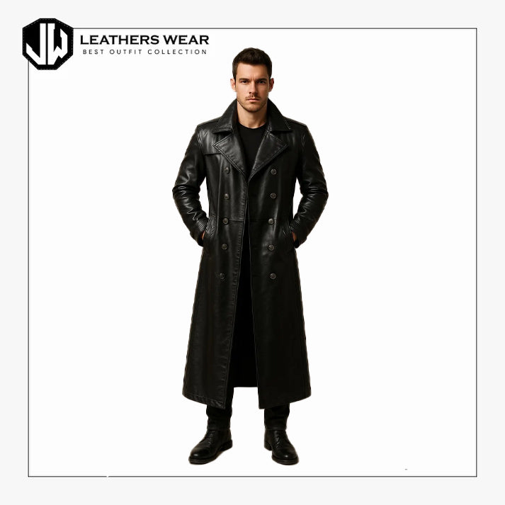 Sheepskin Leather Trench Coat