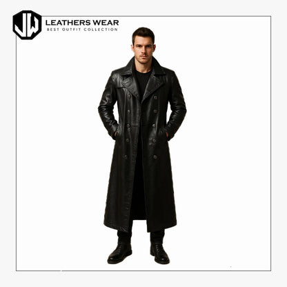 Sheepskin Leather Trench Coat