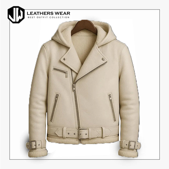 Sherpa Lined Leather Jacket