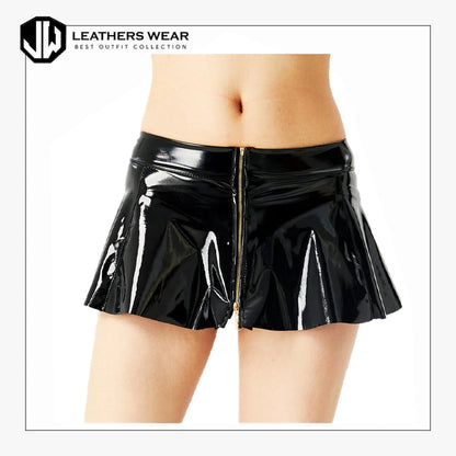 Short Black Leather Skirt