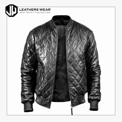 Street Style Leather Bomber Jacket Mens