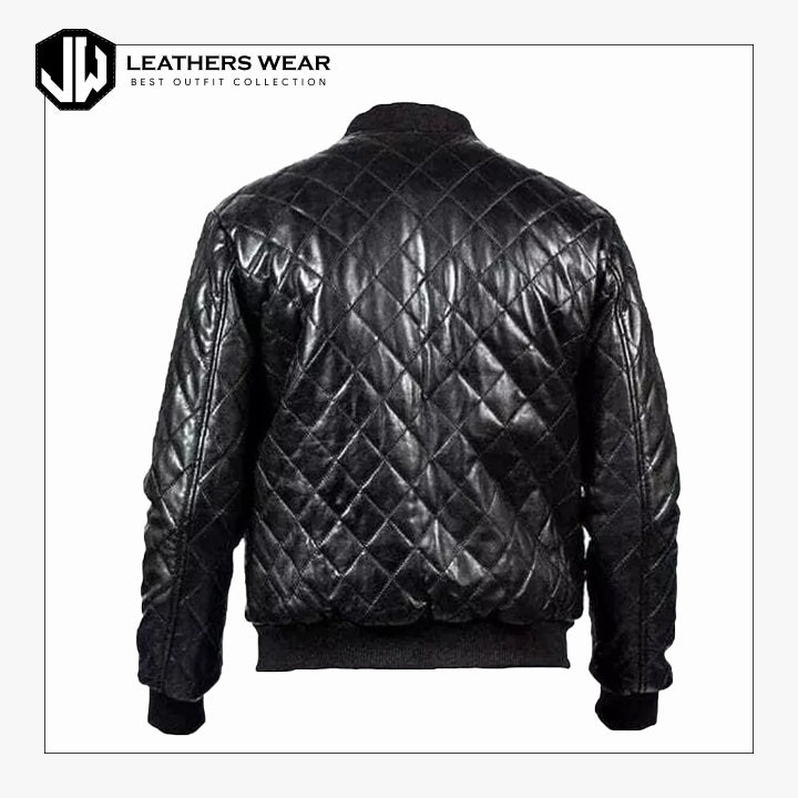 Street Style Leather Bomber Jacket Mens