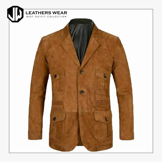 Suede Leather Blazer