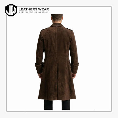 Suede Leather Pirate Trench Coat