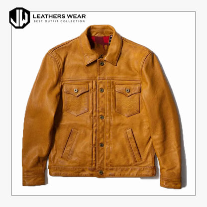Trucker Style Leather Jacket