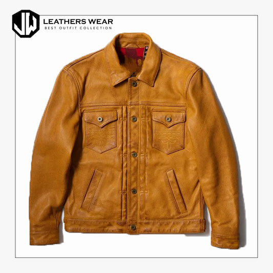 Trucker Style Leather Jacket
