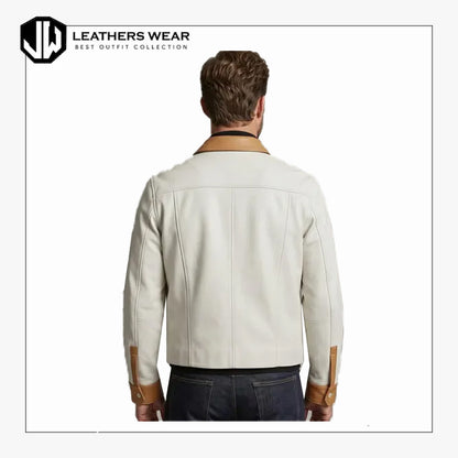 Two Tone Leather Shirt Men