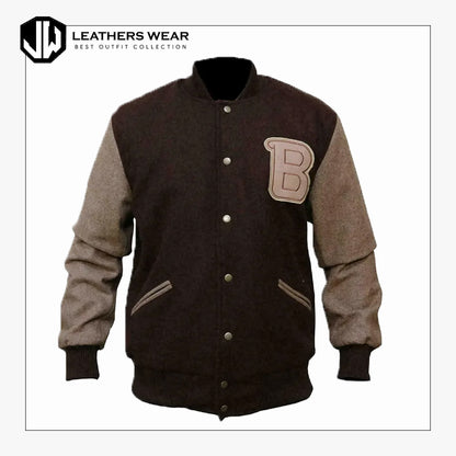 Varsity Brown Bomber Jacket