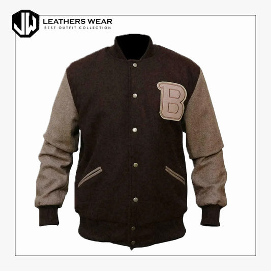 Varsity Brown Bomber Jacket