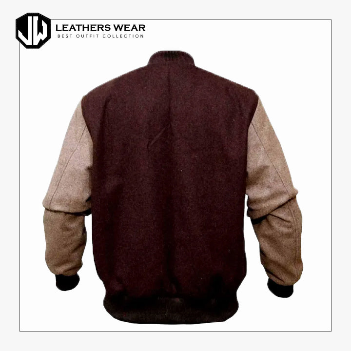Varsity Brown Bomber Jacket
