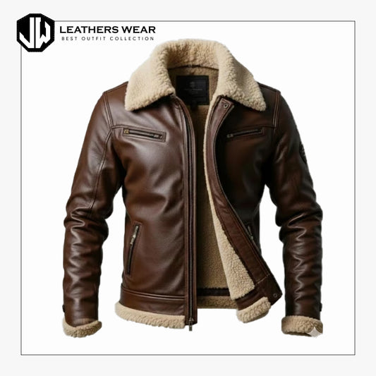 Vegan Leather Shearling Jacket