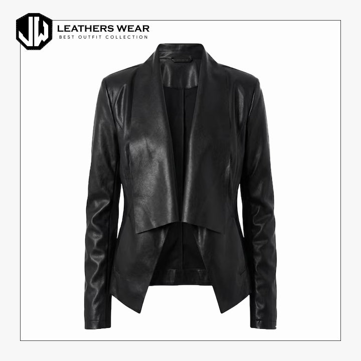 Vintage Leather Blazer Womens