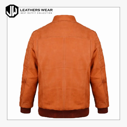 Vintage Leather Bomber Jacket Mens