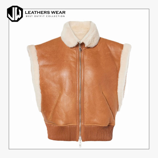 Vintage Leather Shearling Vest