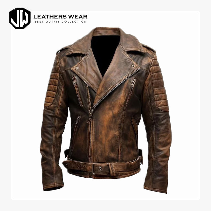 Vintage Motorcycle Rider Quilted Jacket