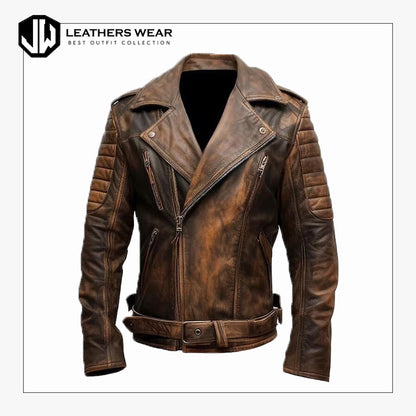 Vintage Motorcycle Rider Quilted Jacket