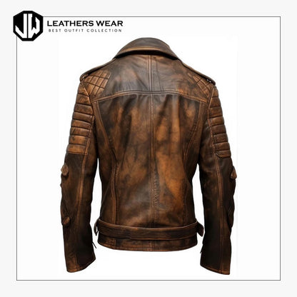 Vintage Motorcycle Rider Quilted Jacket
